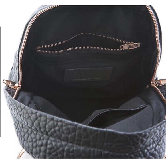 Alexander Wang Black Pebbled Leather Rose Gold-Studded Dumbo Backpack main image 6